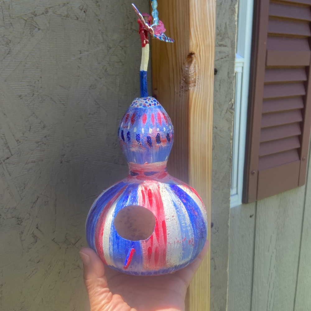 Handcrafted Multicolor Gourd Birdhouse